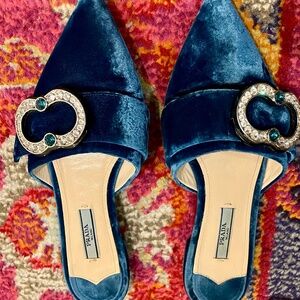 Prada Crystal Embellishes Mules